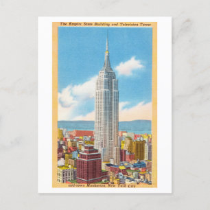 Empire State Building, New York, Vintage Travel Briefkaart