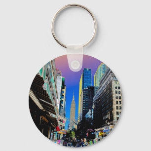 Empire State Building vanaf 42nd Street New York P Sleutelhanger