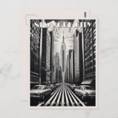 Empire State New York USA Reizen Kunst Briefkaart (Voorkant / Achterkant)