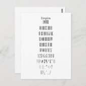 Empire - Zazzle Font Sampler Sheet Briefkaart (Voorkant / Achterkant)