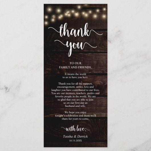 Emplacement de réception Cadre Merci, Cartes Kraft (Devant)