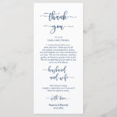 Emplacement de réception Merci, bleu marine, carte (Devant)