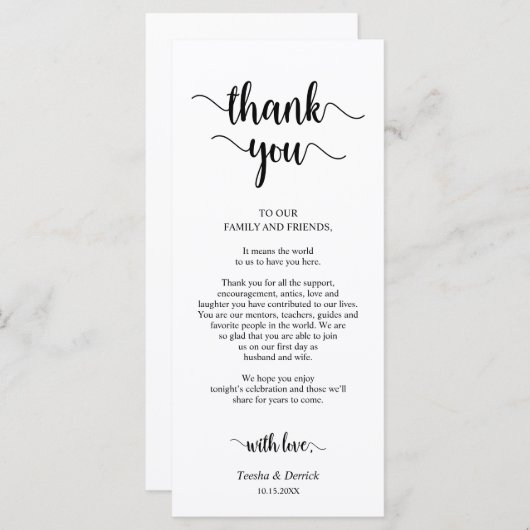 Emplacement de réception Merci, Cartes rustiques (Devant / Derrière)