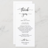 Emplacement de réception Merci de réglage, carte d (Devant / Derrière)