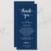 Emplacement de réception Merci Rustique Carte bleu (Devant / Derrière)