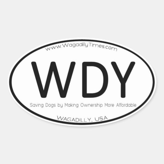 Emplacement ovale WAGADILLY Bumper Sticker Decal (Devant)