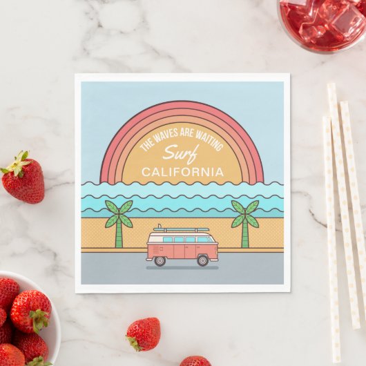 Emplacement personnalisé Serviettes en papier surf (En situation)