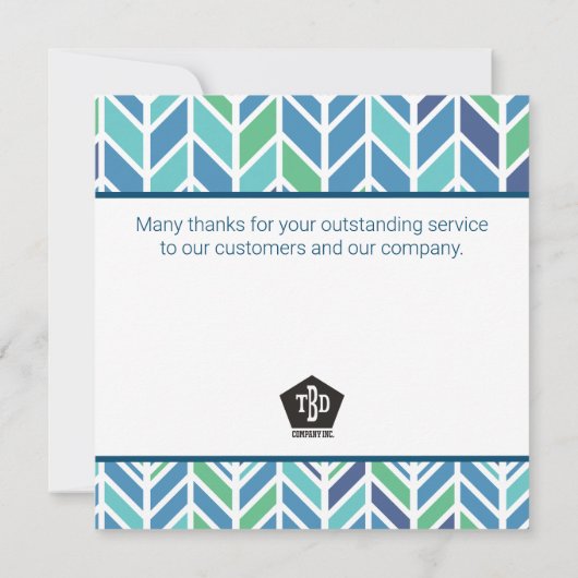 Employé de la carte de récompense de (Dos)