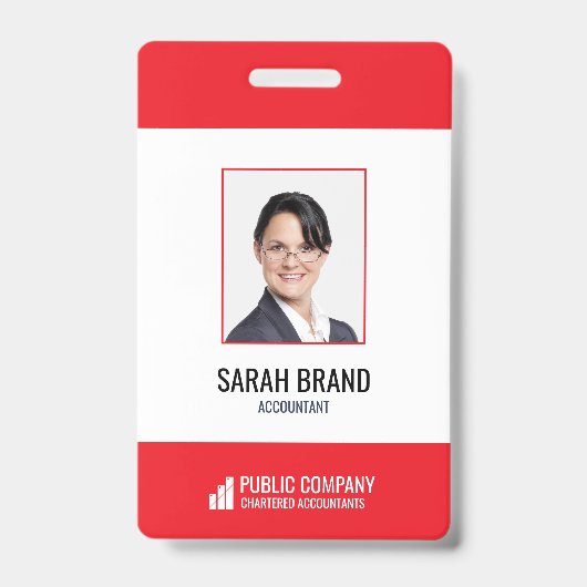 Employé de l'entreprise moderne Badge d'identifica (Avant)