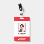 Employé de l'entreprise moderne Badge d'identifica (Avant avec clip)