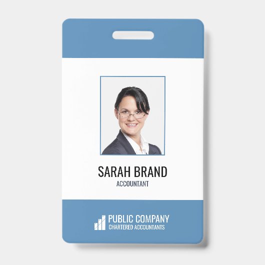 Employé de l'entreprise moderne Badge d'identifica (Avant)