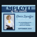 Employé du mois certificat d'attribution photo<br><div class="desc">Remplacez la photo,  le texte et les couleurs de cet employé du certificat de reconnaissance de mois,  l'ajout parfait à votre reconnaissance de travail et à vos efforts de fiançailles.</div>