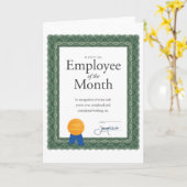 Employé du mois Certificat sur carte (Fleur jaune)
