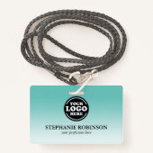 Employé personnalisé, badge de nom du logo | Coule (Devant avec lanière)