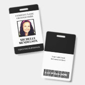 Employé personnalisé photo ID tag code-barre Badge (Avant & arrière)