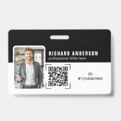 Employee ID Professional Corporate QR Code Badge (Voorzijde)