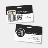 Employee ID Professional Corporate QR Code Badge (Voor- en achterkant)