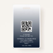 Employee Pass Foto Logo | Navy Blue Gradient Badge (Achterkant)