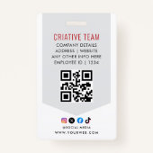 Employee Photo ID Barcode Logo Classic Badge (Achterkant)