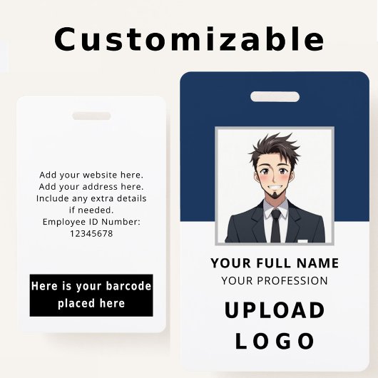 Employee Photo ID Name Barcode Logo Corporate Badge