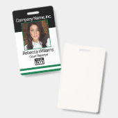 Employee Picture Badge - Dark Green (Front & Back)