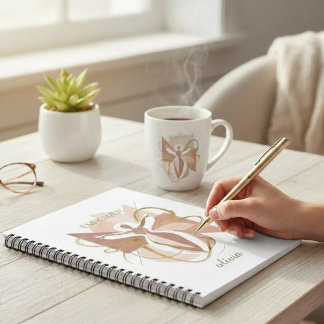 Empower Abstract Golden Woman Silhouette Art Notitieboek