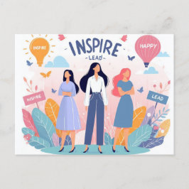 Empower, Inspire, Lead Internationale Vrouwendag Briefkaart