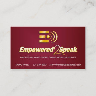 Empowered2Speak-Visitekaartjes Visitekaartje