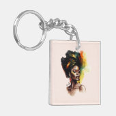 Empowered Afro-Amerikaanse Vrouw (2) Sleutelhanger (Voorkant Links)
