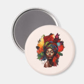 Empowered Afro-Amerikaanse vrouw Magneet (Voorkant / Achterkant)