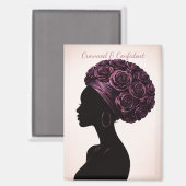 Empowered Black Woman Silhouette  Magnet Magneet (Voorkant / Achterkant)
