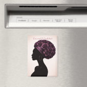 Empowered Black Woman Silhouette  Magnet Magneet (Insitu (Vaatwasser))