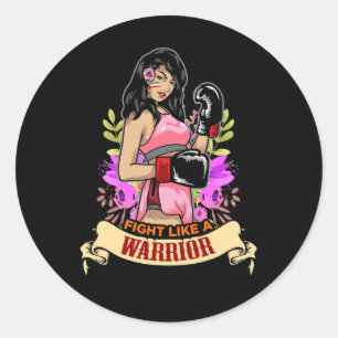 Empowered Latijns-Amerikaanse vrouw boksen kickbok Ronde Sticker