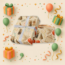 Empowered Red Heart Collage Holiday Cadeaupapier