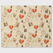 Empowered Red Heart Collage Holiday Cadeaupapier (Vlak)