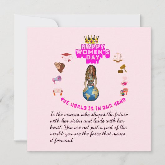 Empowered to lead happy women's day kaart (Voorkant)