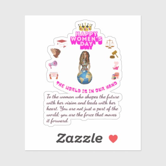 Empowered to lead happy women's day sticker (Vel)