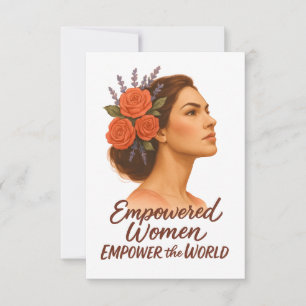 Empowered Vrouw met Bloemen Bedankkaart