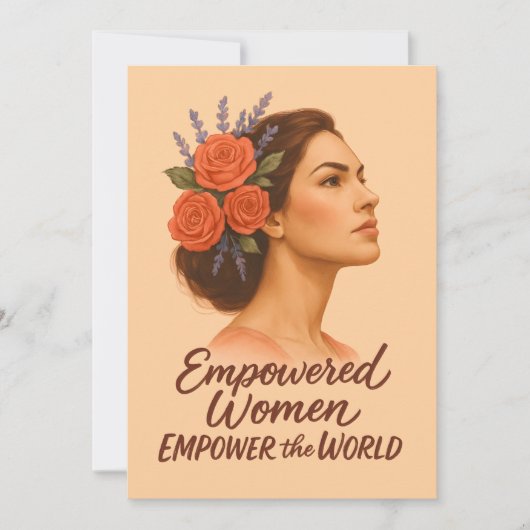 Empowered Vrouw met Bloemen Kaart (Voorkant)