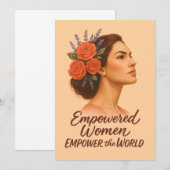 Empowered Vrouw met Bloemen Kaart (Voorkant / Achterkant)