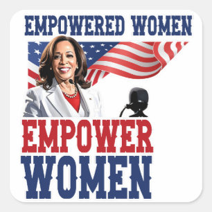 Empowered Women Empower Vrouwen Kamala Harris Vierkante Sticker