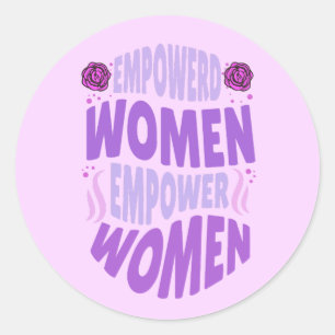 Empowered Women machtigt paarse citaattekst Ronde Sticker