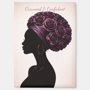 Empowered Zwarte Vrouw Silhouet Magneet