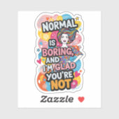 Empowering Woman Pop Art Bold Quote Design Sticker (Vel)