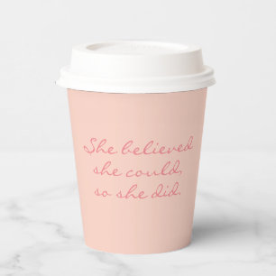 Empowering Workday Koffie Afhaalmaaltijd Chic Pink Papieren Bekers