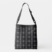 Empowerment Black Silver Pattern Crossbody Tas (Achterkant)