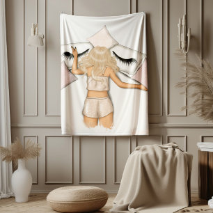 Empowerment Blond Meisje Power Design Fleece Deken