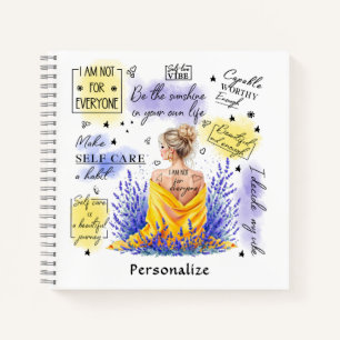 Empowerment van de vrouw inspireert positieve beve notitieboek