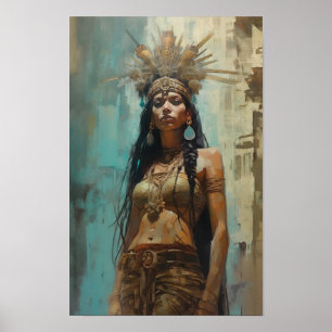 Empowing Warrior Woman Poster - Inspirational Ar