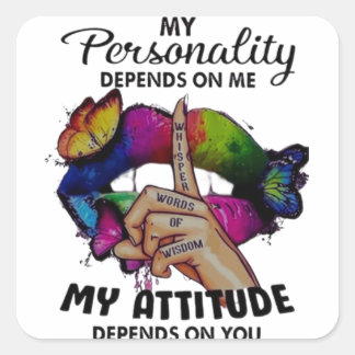 Empowring Lips Influence Your World Vierkante Sticker